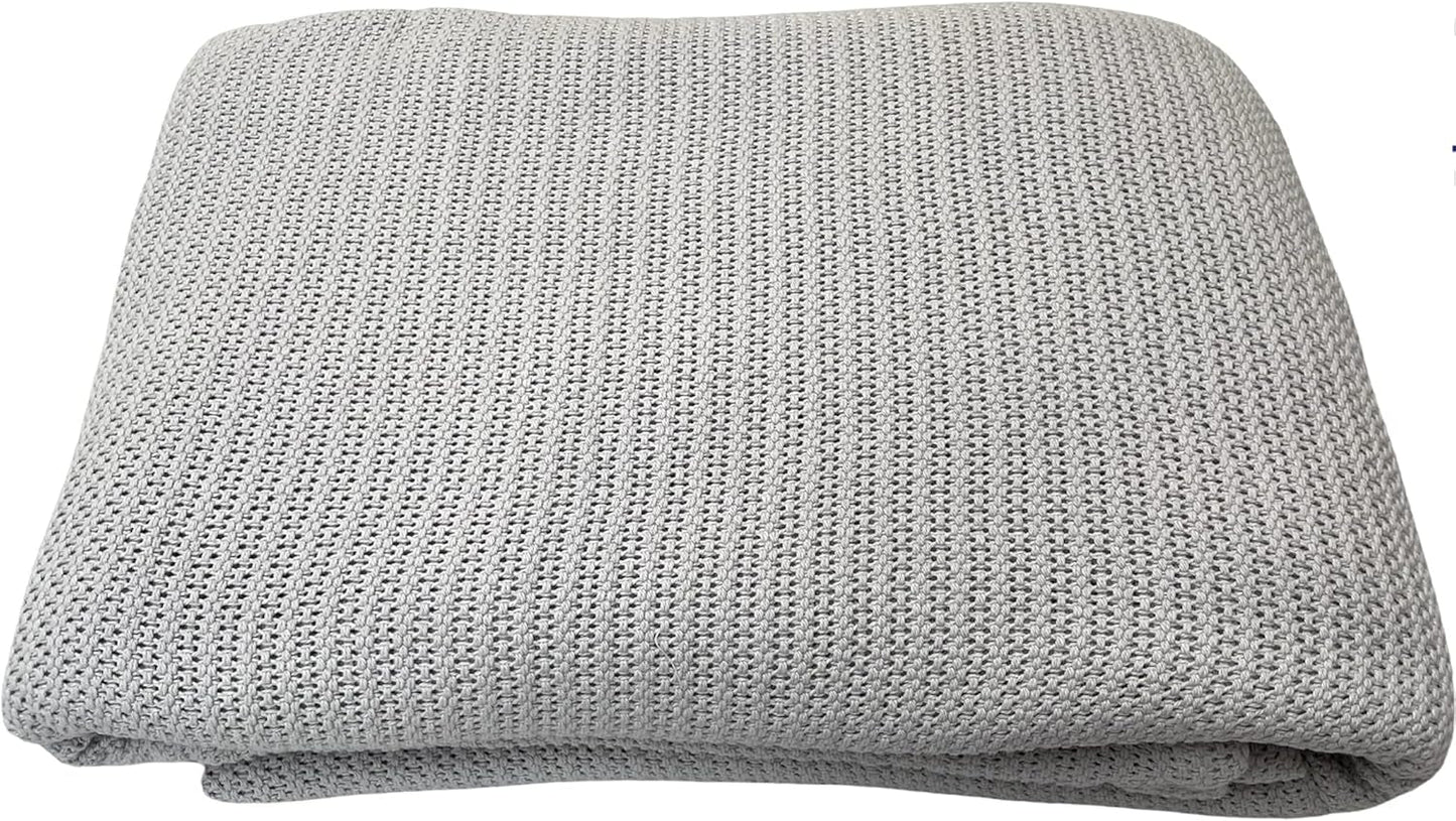 Familiesengetøj Pink celletæppe til dobbeltseng, bomuld, vendbart stort sengetæppe, let, termisk, blødt, traditionelt cellulært tæppe, 230 X 230 cm dyner og dyner Naty Shop Grå enkeltseng (180X230 cm)