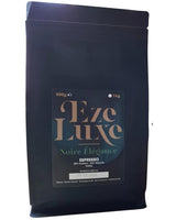 Kaffe Espresso Noire Elegance 500g – 50% Arabica og 50% Robusta fra Brasilien og Indien – mellemristet, kraftig og cremet med mørk chokolade – intensitet 8 – inkl. gratis espressomaskine