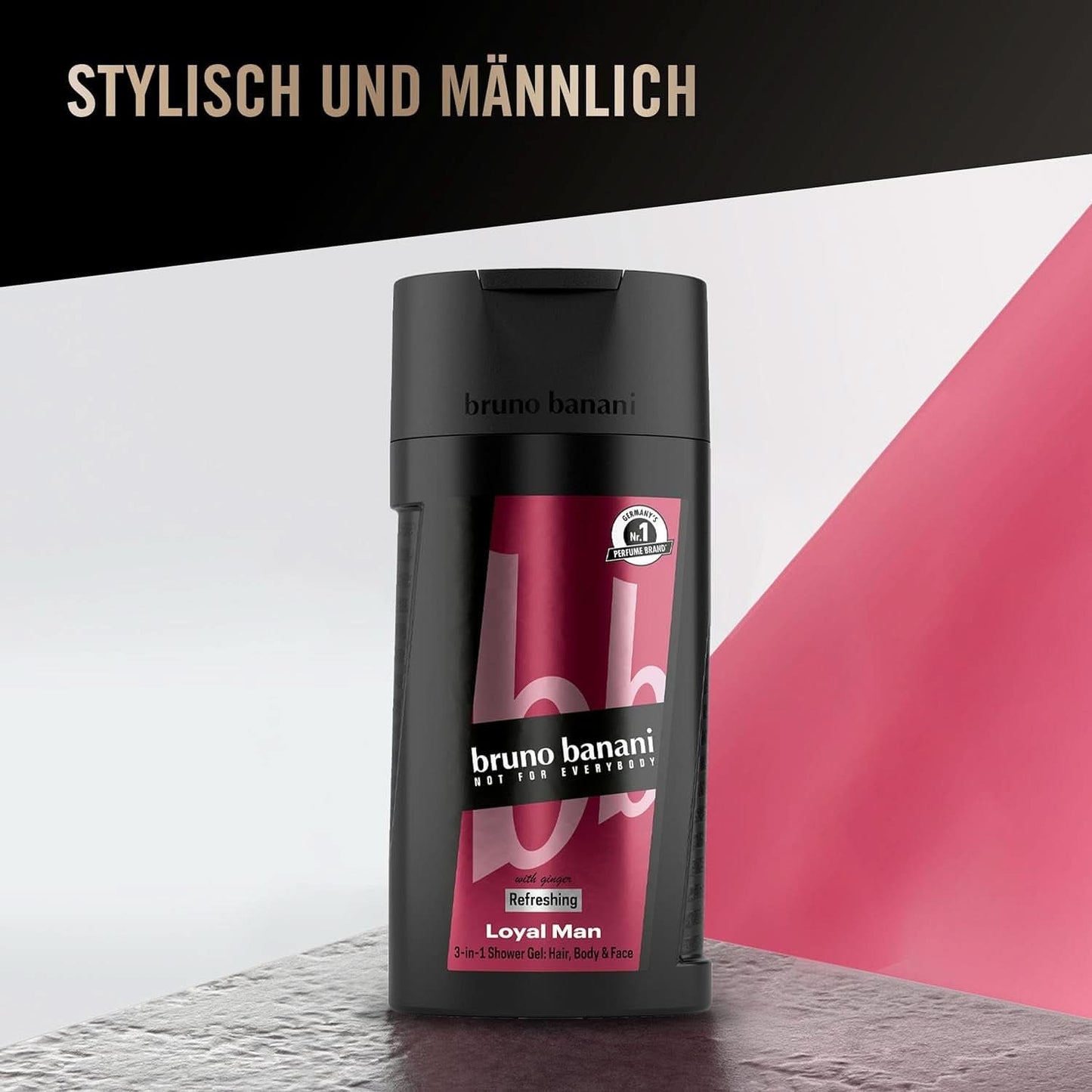 Bruno Banani Loyal Man 3 i 1 shower gel til krop, hår og ansigt, mænd, 250 ml Brusebad og bad Naty Shop