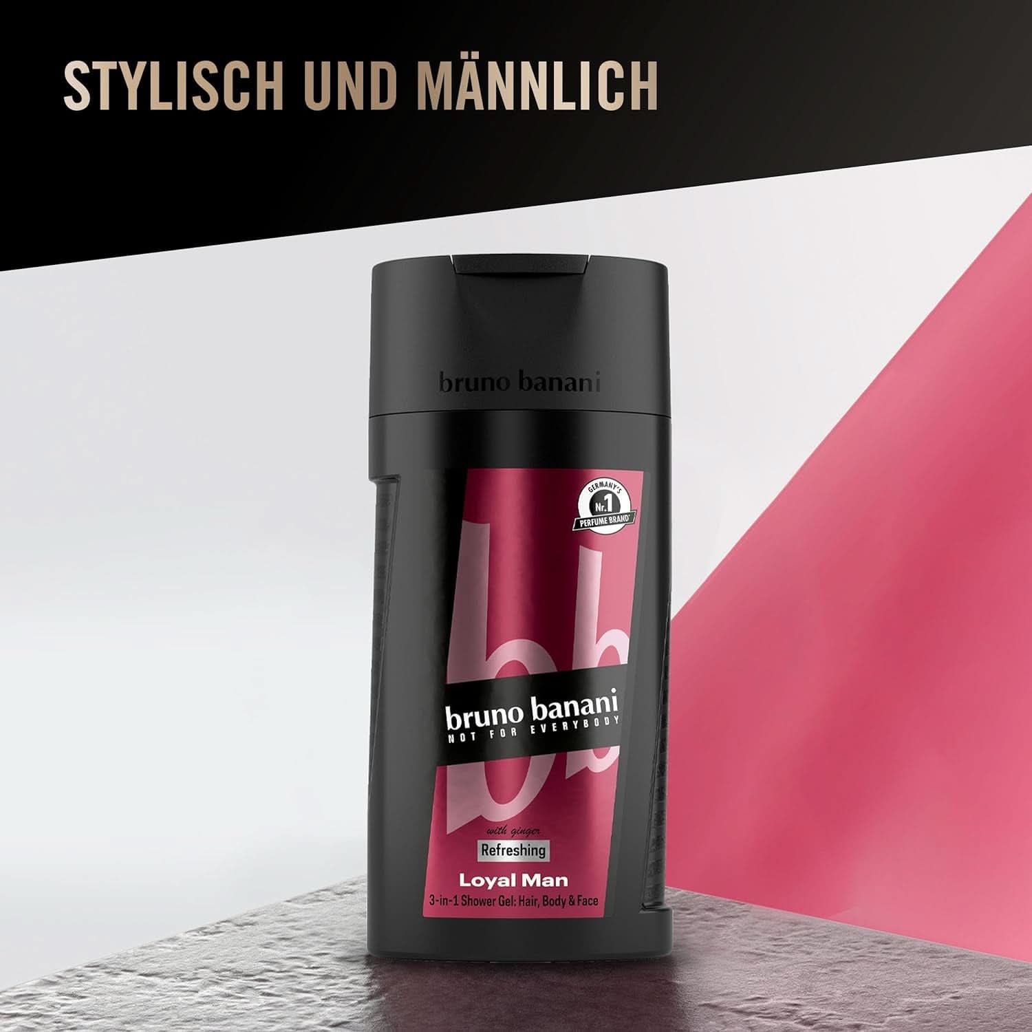 Bruno Banani Loyal Man 3 i 1 shower gel til krop, hår og ansigt, mænd, 250 ml Brusebad og bad Naty Shop