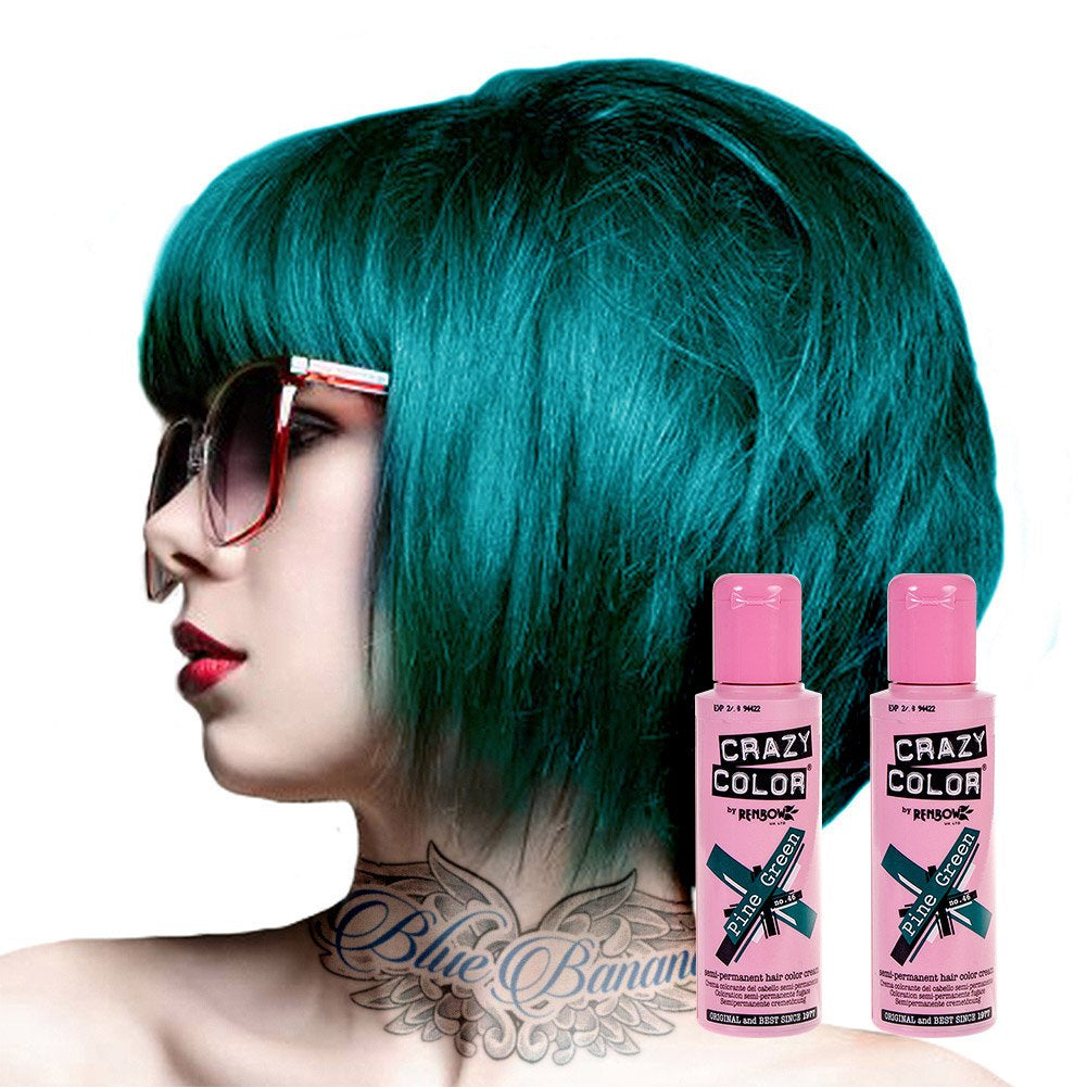 2x Semi-permanent hårfarve 100 ml (fyrgrøn) Naty Shop Grøn hårfarve 100 Ml (pakke med 2)
