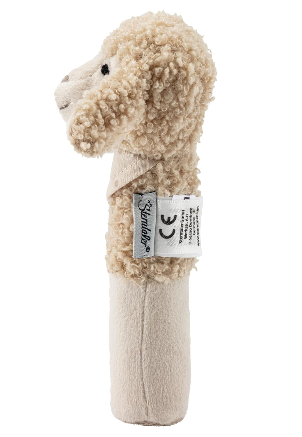 Sterntaler baby squeaker får Flocke - Baby legetøj lavet af bløde stoffer - Baby greb legetøj - Første forsøg på at fange og lege, sand farve Bebe Toys Naty Shop
