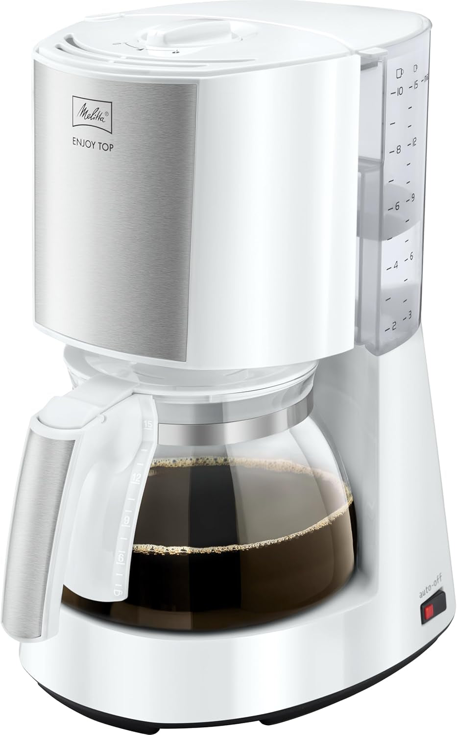 Melitta Enjoy Top Therm - Espressomaskine med filter og termokande i rustfrit stål, til op til 10 kopper kaffe, sort/rustfrit stål