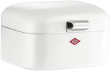 Wesco Mini Grandy brødbeholder i pink, pulverlakeret stålplade, ventilationshuller og robuste håndtag til opbevaring af madkasser Naty Shop White