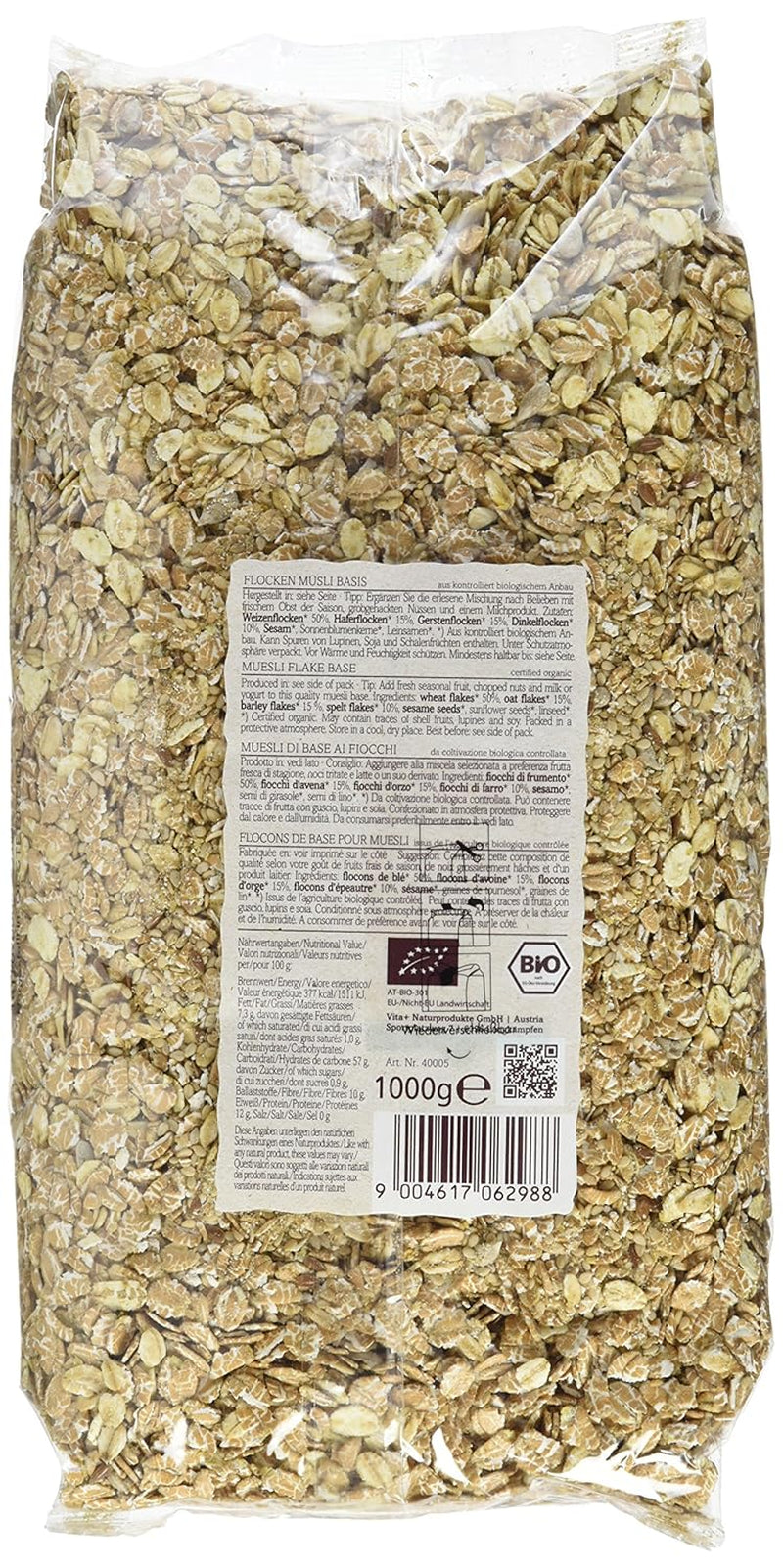 Verival Flocken Basis Müsli - Bio, 6Er Pack (6 X 1 Kg) Korn Naty Shop