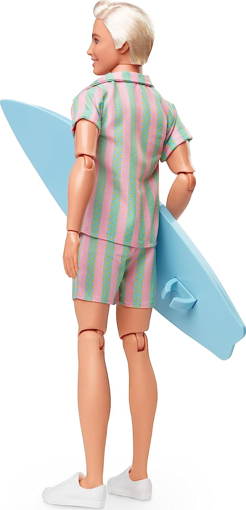 Barbie the Movie - Dukkefilmfans, Ken Doll, samlerdukke med surfbræt og sneakers, bevægelig krop, platinblondt hår, egnet som gave til 3-årige børn, HPJ97 Naty Shop-dukker