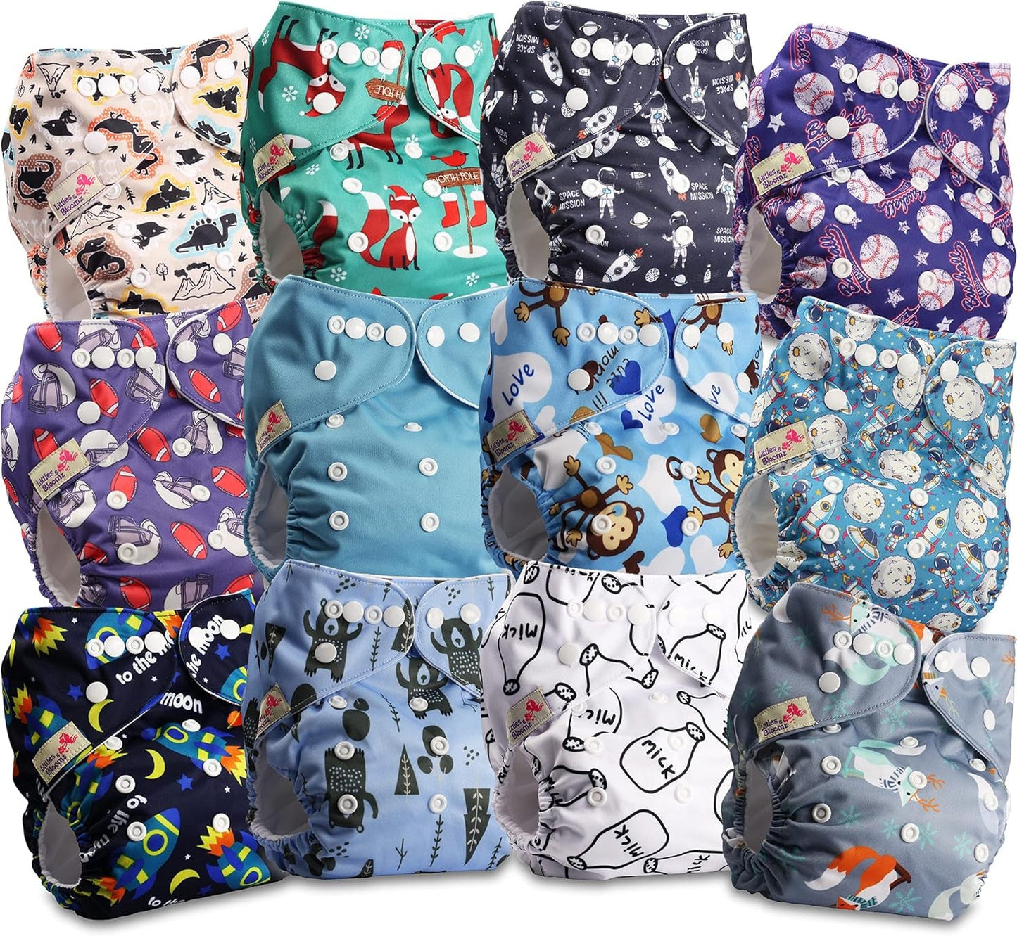 Littles og Bloomz FLP2-0406 Standard Clip Genanvendelig ble, 4 bleer