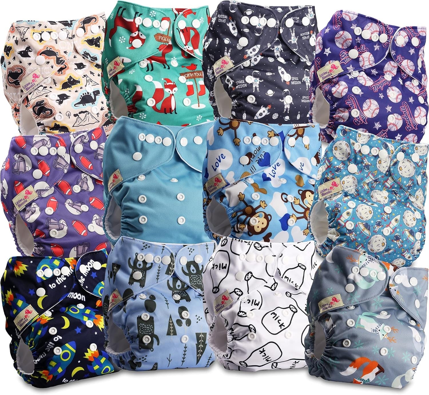 Littles og Bloomz FLP2-0406 Standard Clip Genanvendelig ble, 4 bleer