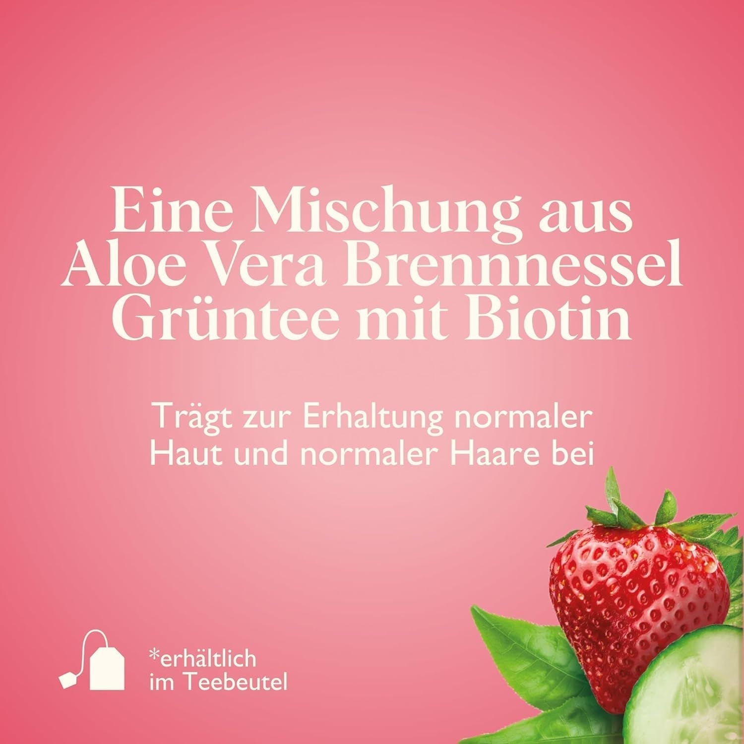 Twinings GLOW Aloe Vera & nældegrøn te med biotin - Urteteblanding til naturlig hud- og hårpleje 12 pakninger (10 poser hver)