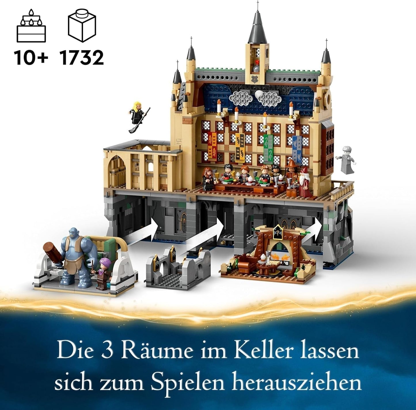 LEGO Harry Potter Hogwarts Castle: The Great Hall, samlerlegetøj med 11 minifigurer inklusive Hermione Granger, magisk gave til drenge og piger 76435 Byggesæt Besuche den LEGO-Store