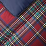 Night Lark Dyne- og Pudebetræk Sæt, 10,5 tom, Enkelt, Klassisk Rød Tartan, Luksus sengetøj, Hypoallergenisk, Maskinvaskbare Dyner og Dyner Naty Shop
