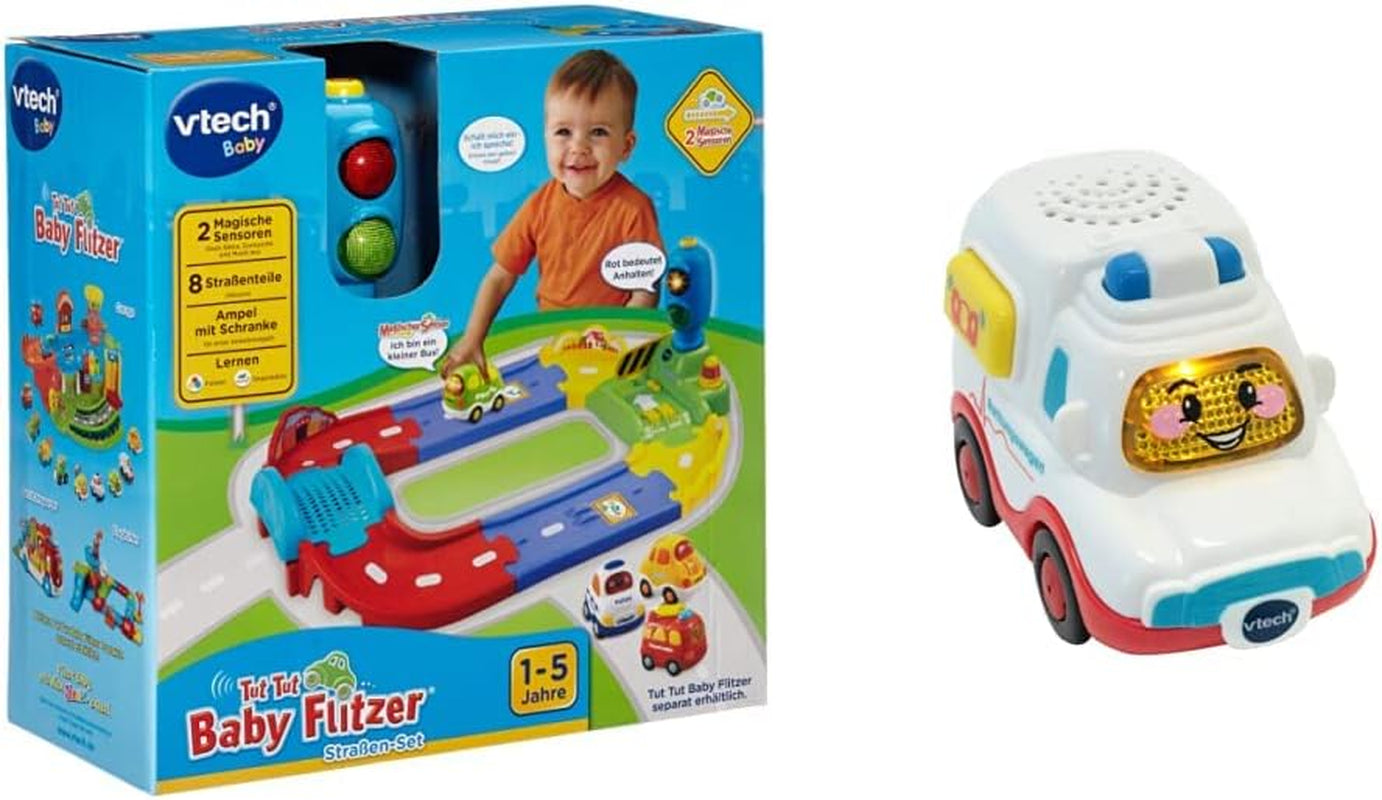 Baby 80-127804 - TUT TUT Baby Speedster - Vejsæt & 80-517004 TUT TUT Baby Speedster Ambulance Børnelegetøj, flerfarvet Jucarii Bebe Naty Shop Standard titel