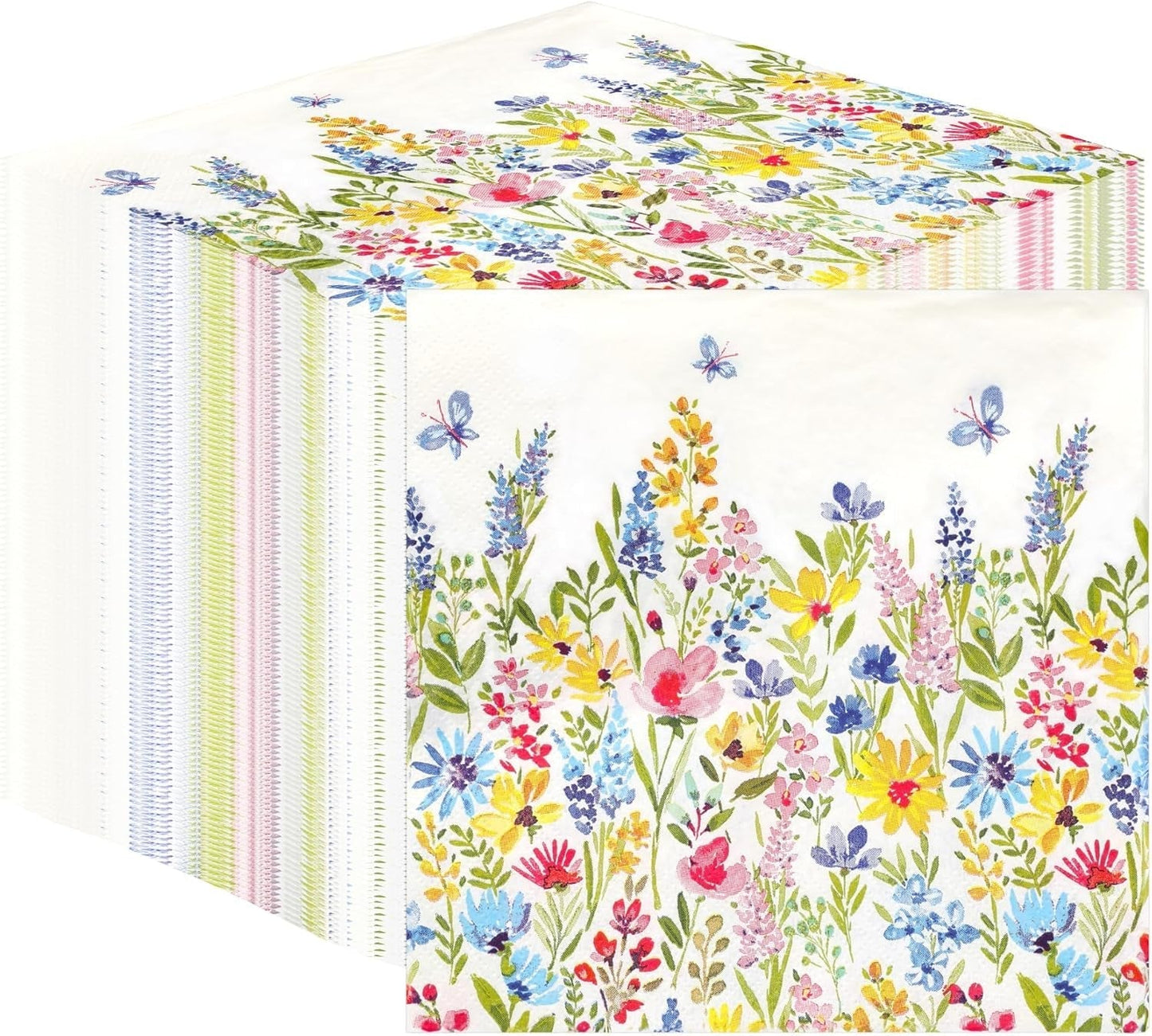 Taleborde Bordvenlige engangsservietter, bløde papirservietter, engangsservietter med blomstermønster, til bryllup eller daglig brug, miljøvenlig, komposterbar, genanvendelig