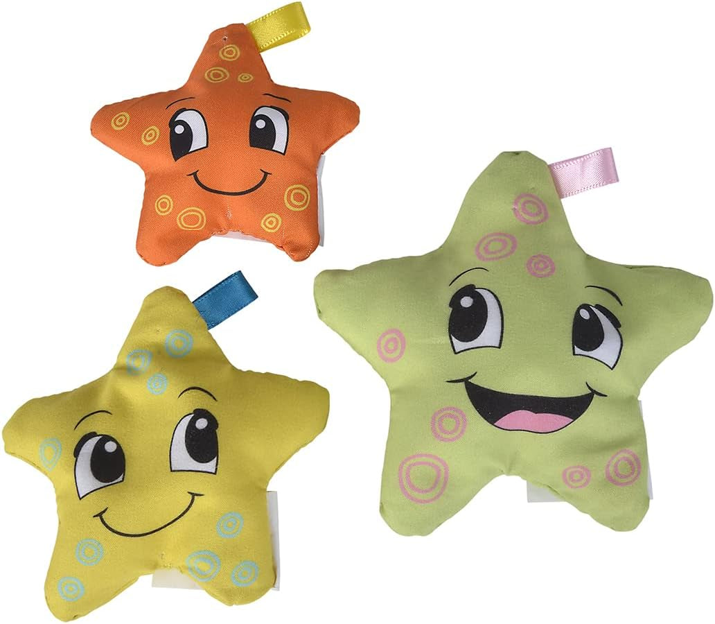 Simba 104010071 - ABC blød søstjerne, børnelegetøj, tekstilstjerner fyldt med polystyren, 3 stykker, fra 6 måneder Baby Toys Naty Shop Standard titel