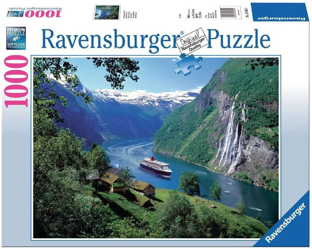 Ravensburger Puslespil 12000475 - Norsk Fjord - 1000 brikker puslespil for voksne og børn fra 14 år, norsk landskabspuslespil Puslespil Naty Shop Scenic