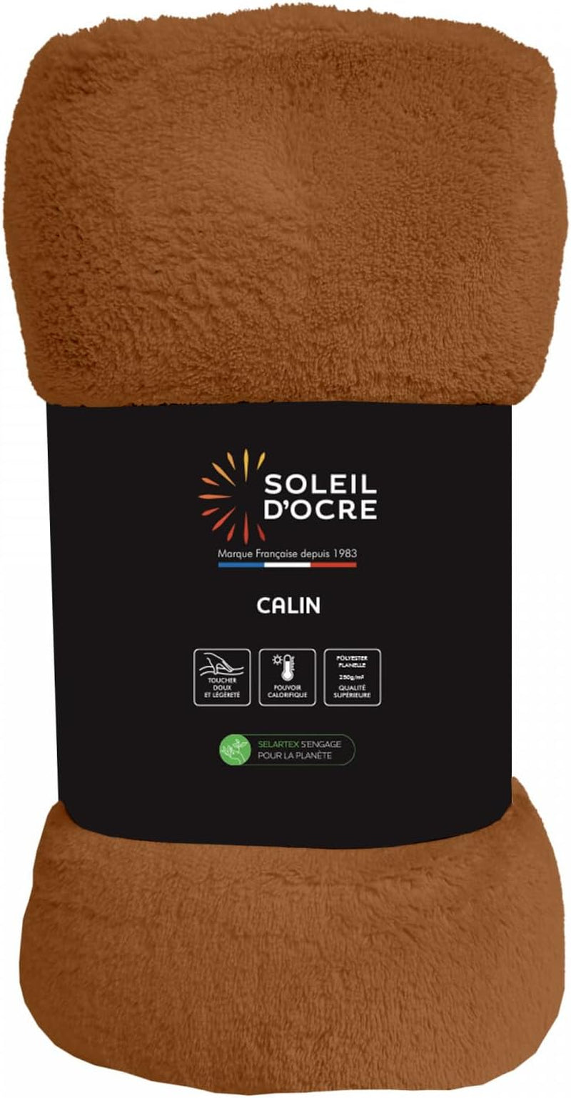 Soleil D'Ocre, flanneltæppe, 180 X 220 Cm, Calin Terra Dyner og dyner Naty Shop Orange 180 X 220 Cm