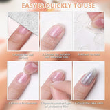 100 stk. Nail Art-skabeloner Modelleringsskabeloner Selvklæbende med 4 ark Klarklæbende neglepuder og 3 neglefiler Gel-negleforlængertilbehør til kunstige negle