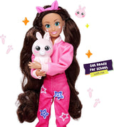 Simba 105953975 - Kawaii Hi Dress-Up Lucy Doll (26 cm) - Artikuleret frisørmodedukke, langhåret kanindukke og tilbehørslegetøj fra 4 år og opefter