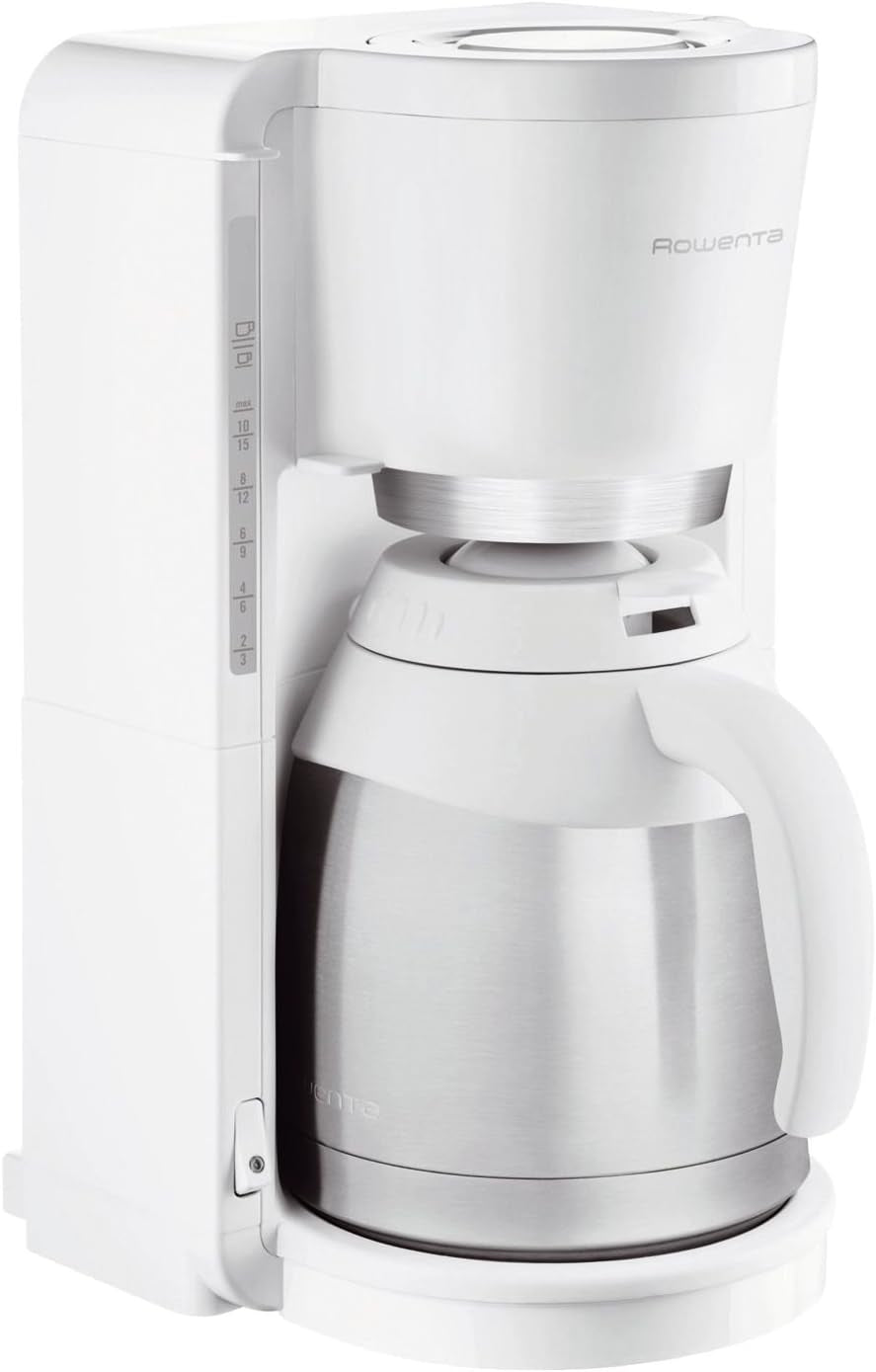 Filter kaffemaskine Rowenta CT3811 Adagio Milano | Med termokande i rustfrit stål | 10-15 kopper | Automatisk nedlukning | White/Stainless steel