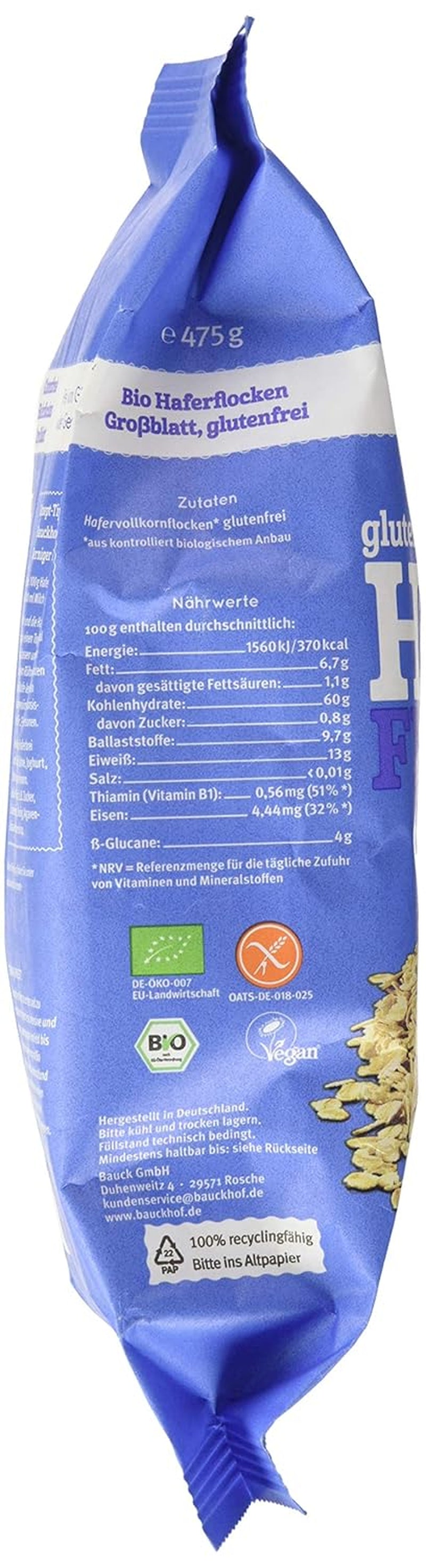 Økologiske hof havreflager, 475 g