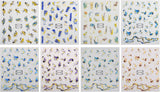 JMEOWIO Nagelsticker Marmor French Tip 8 Blatt Nail Art Sticker Selbstklebend Nagelaufkleber Dekoration Nageldesign Zubehör