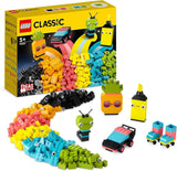 LEGO 11027 Classic Neon Creative Byggesæt, Brick Box Set, Byggelegetøj med modeller: bil, ananas, alien, rulleskøjter, figurer og mere, til børn fra 5 år Byggesæt Besuche den LEGO-Store Single