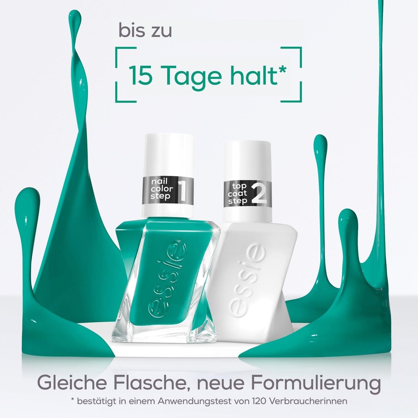 Essie Langanhaltender Nagelleck Top Coat Mit Glänzendem Finish, Maniküre Ohne Uv-Licht, Gel fra Essie, Farbe: Nr. 00 Top Coat, Gennemsigtig, 1 X 13,5 Ml