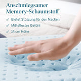 LUCID memory foam pude med gel 40x60 cm - åndbar - kølende effekt - vaskbart betræk - Oeko-Tex certificeret pude, hvid