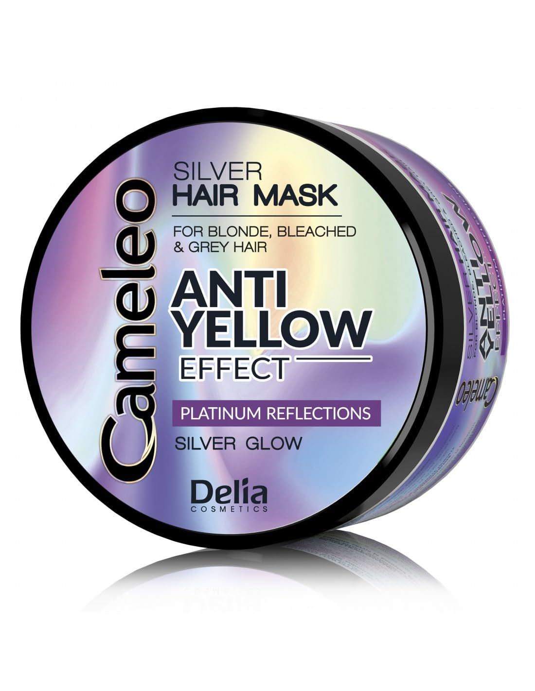 Cameleo - Sølvfarvemaske - Ingen gul effekt - Violet behandling og farvebeskyttelse til blondt, gråt, hvidt hår - Platin nuancer - UV-beskyttelse - Parabenefri - 200 ml Naty Shop hårmaske Standard titel