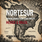 Norte Sur kaffe, stærk kaffe til daglig maling. 100% Arabica fra Mexico og Brasilien.