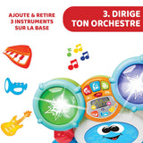 Chicco 00009820100000 Mi First trommesæt med lys og lyde, 3 spilletilstande Musikinstrument med batteri til børn, flerfarvet, stor Jucarii Bebe Naty Shop