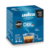 Lavazza A Modo Mio Dek Cremoso, 256 kaffekapsler, til koffeinfri espresso med aromatiske noter af mandler og canditis, 100% Arabica, intensitet 7/13, mellemristet, 16 pakker