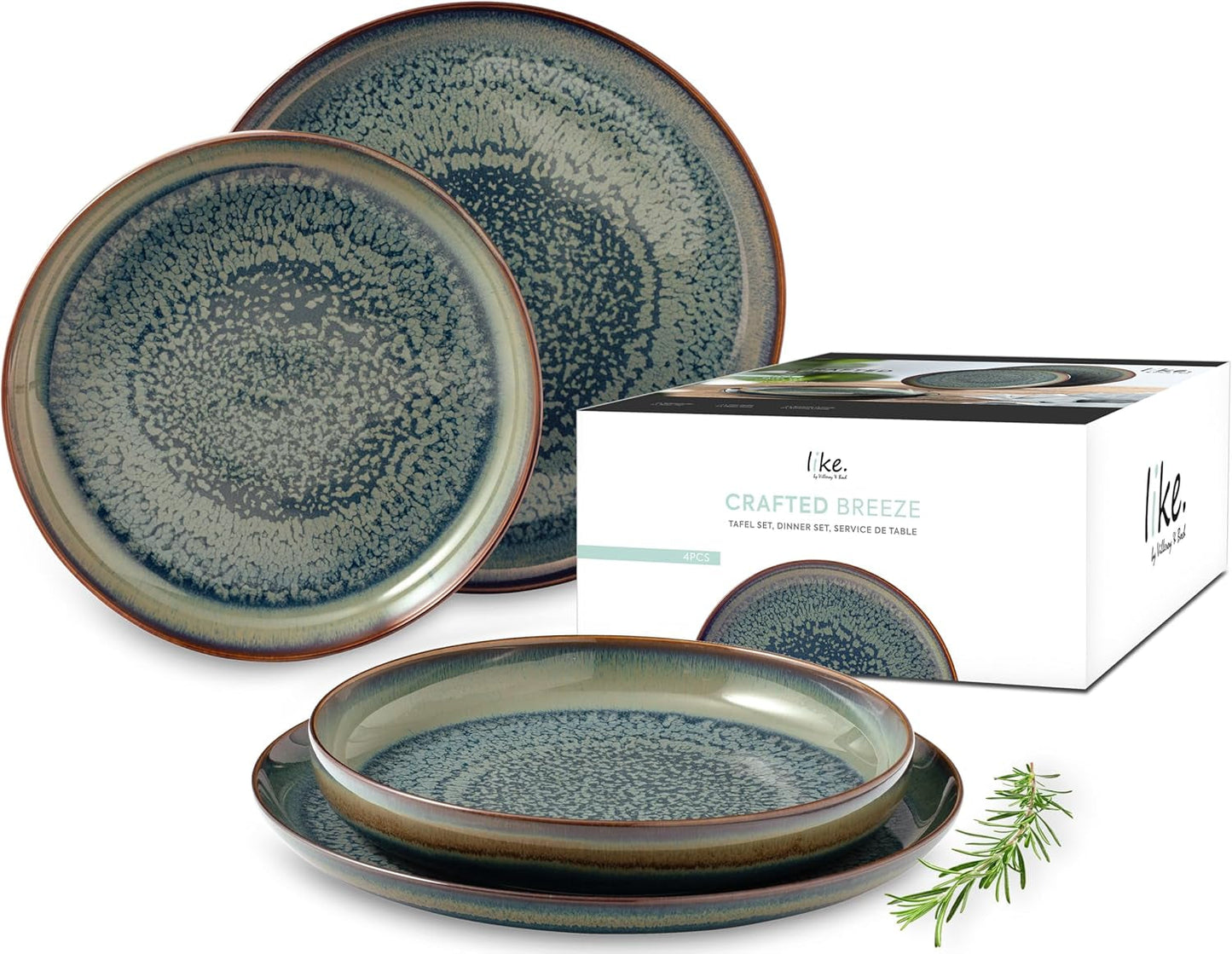 Crafted Breeze servisesæt fra Villeroy & Boch, 4 dele, til 2, grøn