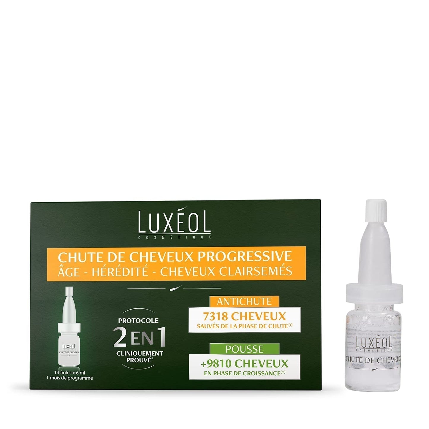 Luxeol Progressive Hair Loss 2-I-1, program i 1 måned - 14 flasker 6 ml Luxeol Hair Care Standardtitel
