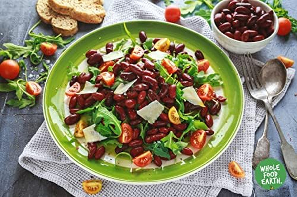 Røde bønner Wholefood Jord Økologisk 1kg Rå | Vegansk | Ikke-GMO | Mørkerød | Rig på fibre | Rig på protein | Certificeret økologisk