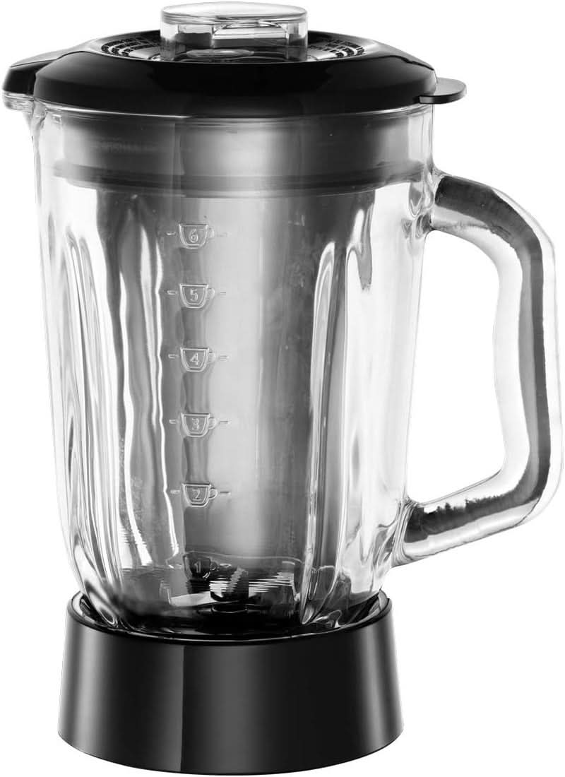 Russell Hobbs Standmixer [1.5L Glasbehälter] Matt Schwarz (Starker 0.9PS Motor, Impuls-/Ice-Crush-Funktion, Edelstahlmesser, Bpa-Frei Mixer, Elektrischer Zerkleinerer, Smoothie-Maker) 24722-56 Kitchen Naty Shop