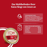 Wellness CORE 98% 12 x 85g, Oksekød - Vådfoder til katte, tyk paté, kornfri, naturlig, hypoallergen, højt proteinindhold, højt indhold af kød