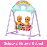 Barbie Skipper dukke og børnehave med tilbehør, inkluderer tvillingedukker, 1 tremmeseng, 1 gynge, 1 rocker og mere, HXM99 Naty Shop Dolls