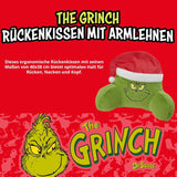 Grinchpude - Rygpude til seng og sofa, rygstøtte med armlæn, læsepude til ryg, nakke og hoved, grøn, 40 x 38 cm