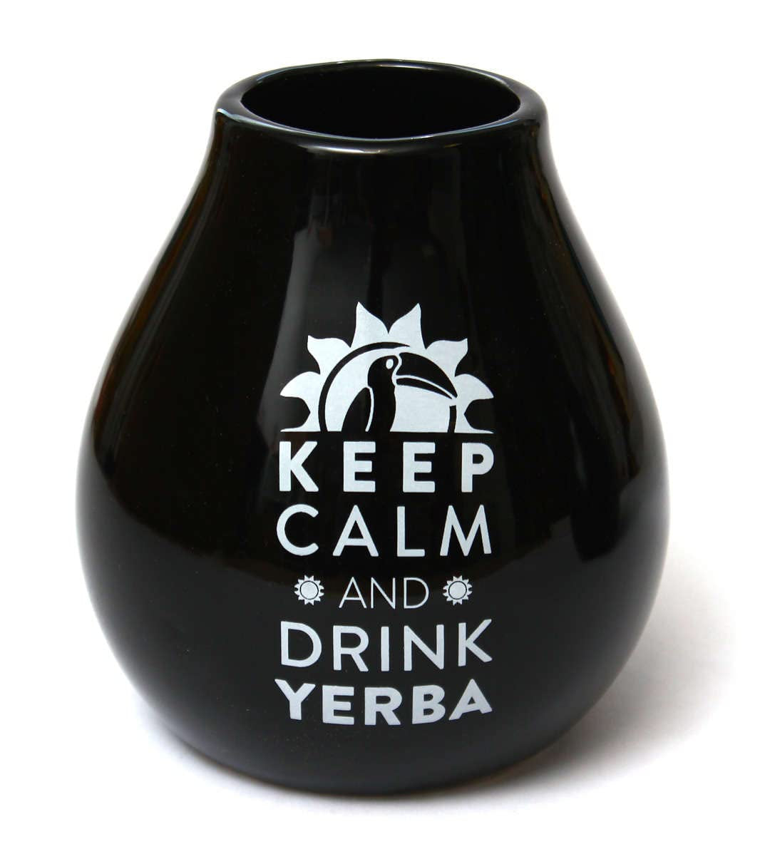 Yerba Mate tesæt til to 150G | Mate te med guarana og frugt | Loose Leaf Yerba Mate Tea | Sort mat keramisk kop 350 ml | Stålhalm Bombilla Liza 19 cm