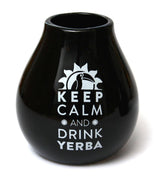 Yerba Mate tesæt til to 150G | Mate te med guarana og frugt | Loose Leaf Yerba Mate Tea | Sort mat keramisk kop 350 ml | Stålhalm Bombilla Liza 19 cm