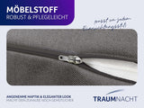 Læsepude Traumnacht Cosy Rygpude, 70 x 40 cm mørkegrå, aftageligt og vaskbart betræk af 100% polyester, praktisk sidelomme, Øko-Tex certificeret, produceret efter tyske kvalitetsstandarder