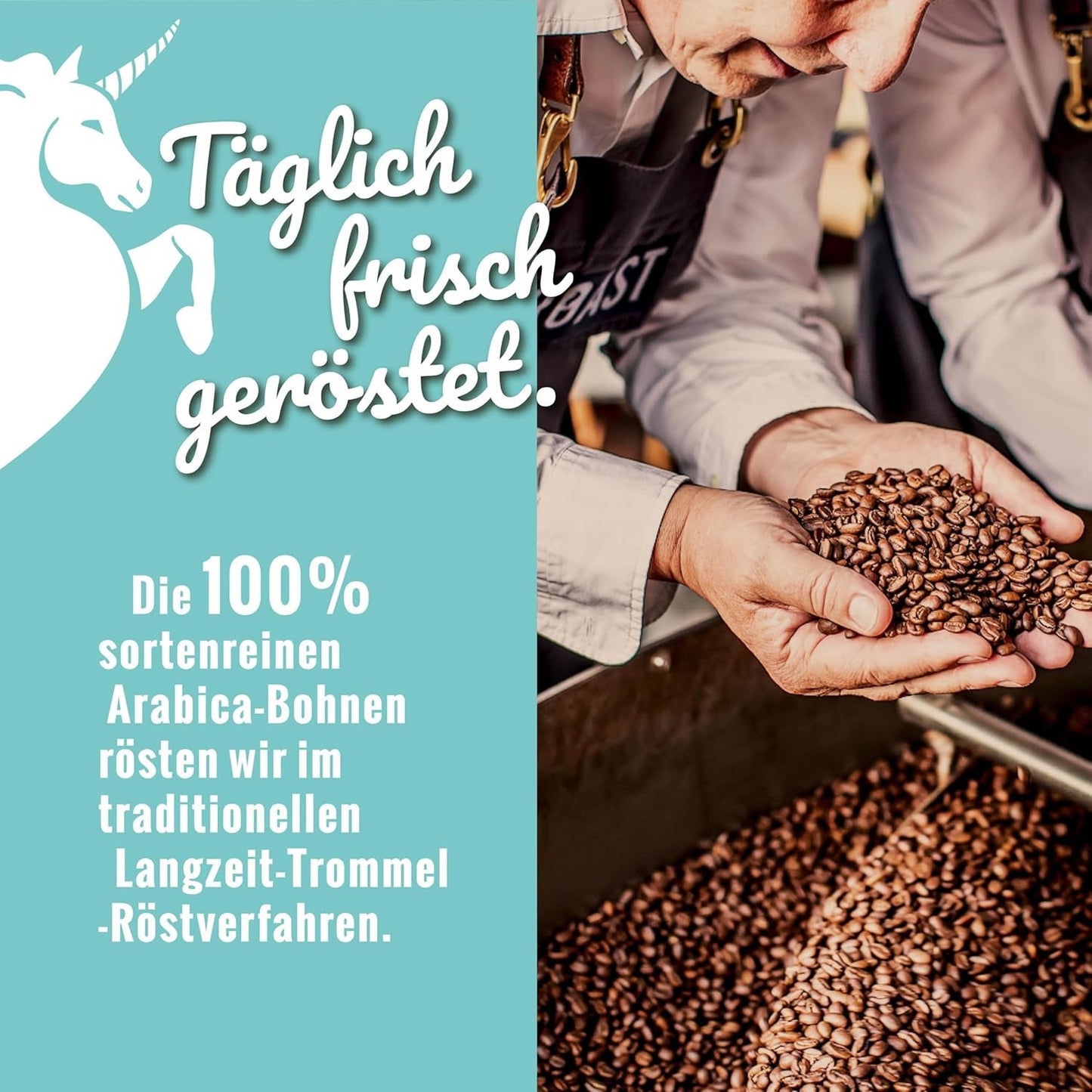 Blank stege - EINZIG - 1 kg - Kaffeebohnen kafeinfrei - 100% Arabica aus Peru - schonend & umweltfreundlich entkoffeiniert - säurearm mit voller Crema - ideel til jede Zubereitungsart