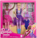Barbie Ballettstudio Set med 2 Puppe og 9 tilbehør, blonde og brunette Ballerina-modepupper med aussietzem Outfit og til Tanzmotto passeret Teilen, HXC37, [Multicolor]