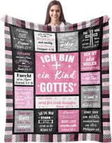 ZQYMM kristne gaver til kvinder mænd, dåbs-/konfirmationsgaver til piger/drenge, Inspirerende/religiøse, katolske spirituelle gaver, fødselsdagsgaver til kristne ZQYMM Senge og tæpper Pink 150*220 cm
