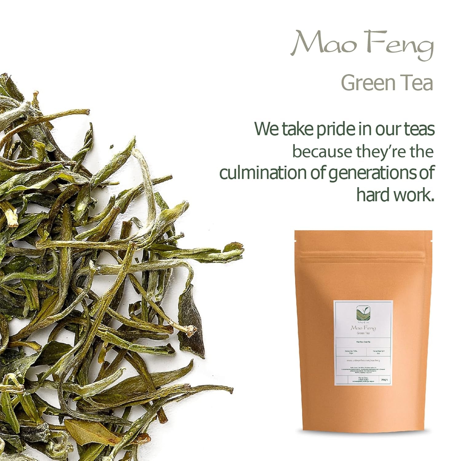 Mao Feng Huangshan Grøn te - Berømt kinesisk te fra Huang Shang - Maofeng Yellow Mountains Grøn te Blade Kina Mao Feng te Økologisk Grøn te Kinesisk Grøn te Grøn te