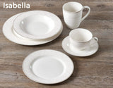 Ritzenhoff & Breker Isabella kaffestel, 18 stykker, fint porcelæn, hvid med ornamenter, 37 x 26 x 25 cm