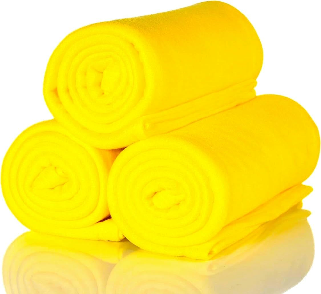 ALCLEAR 3 styks Oeko Tex fleece tæpper, farve: antracit, stor størrelse 130X160 Cm, over 200 G/M2, sofa tæppe sofa tæppe tæppe stue tæppe, picnic tæppe sofa tæppe Senge og tæpper Besuche den ALCLEAR-Store Gul 3 pieces C30X1m