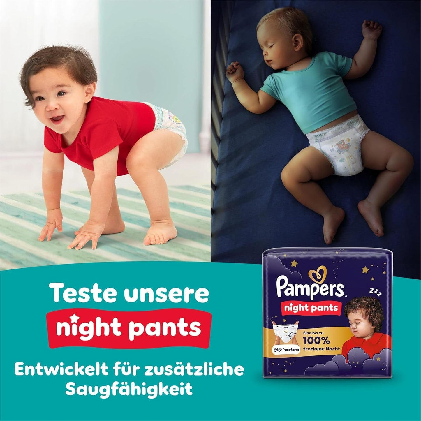 Pampers Baby-Dry Pants Größe 5, 160 Stück, 11kg-17kg, 360° auslaufsichere Passer til dag og nat