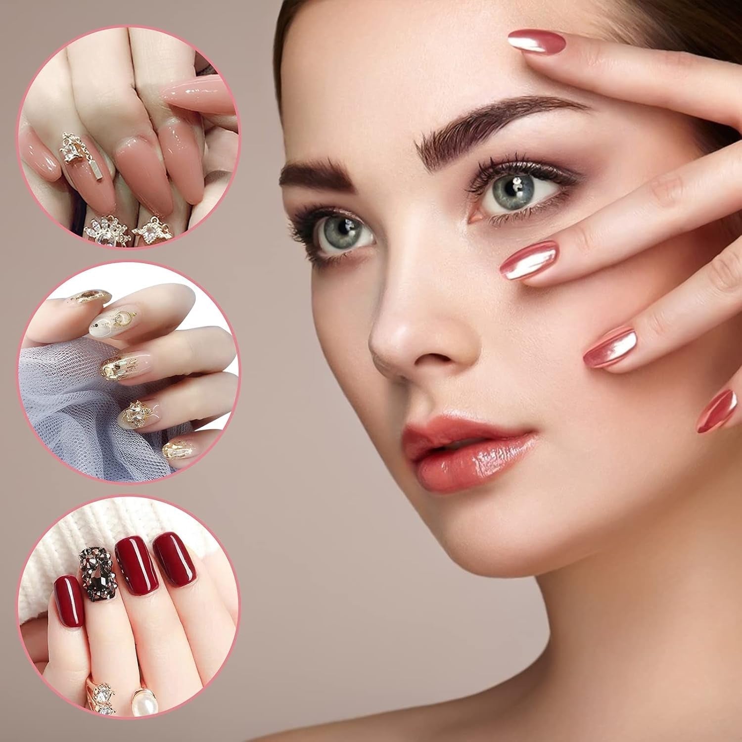 Negleclips, Manicure Clips, Clear Neil Clips, Clear Polygel Clips, Quick Build Nail Extensions, Gel Assistant, 10 stk.